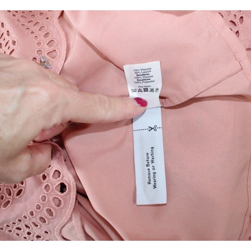 Madewell‎ Dusty Rose Eyelet Off Shoulder Dress Cottagecore Boho Festival Size 2